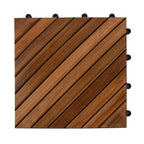 10er-Set Fliesen aus Teakholz, Größe 30x30 cm, Braun