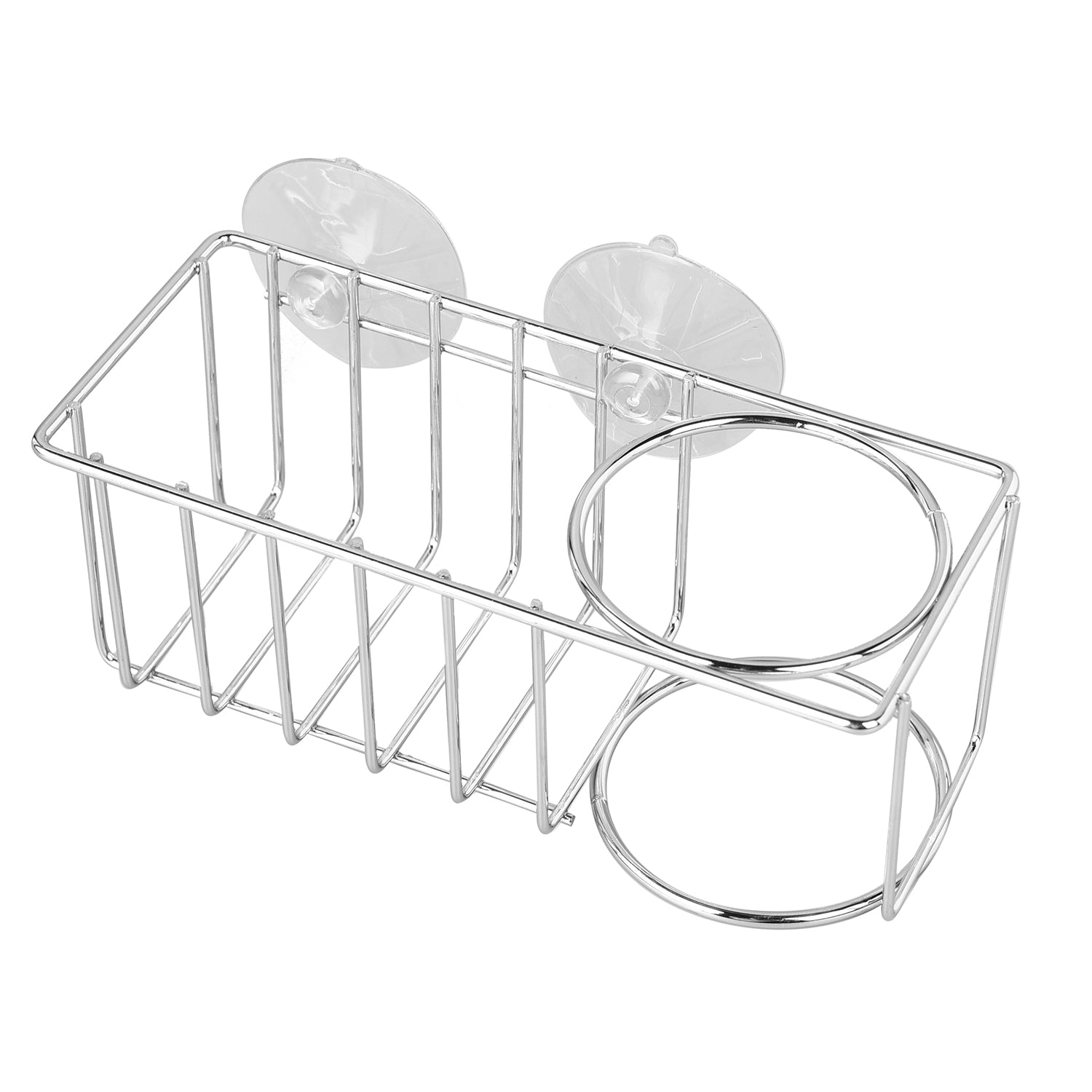 2er-Set 2 in 1 Spülbecken Caddy, Größe 18,5x9,5x9,3 cm Silber