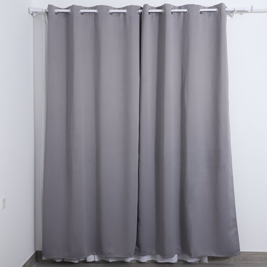 Verdunkelungsvorhang mit 8 Metallringen in 2 Stück/Set ,210gsm Oberseite: 8 Ösen, Größe:132x244cm, blau