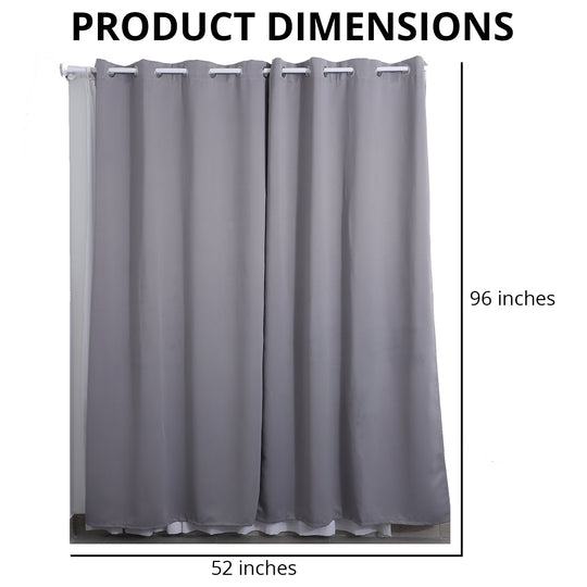 Verdunkelungsvorhang mit 8 Metallringen in 2 Stück/Set ,210gsm Oberseite: 8 Ösen, Größe:132x244cm, blau