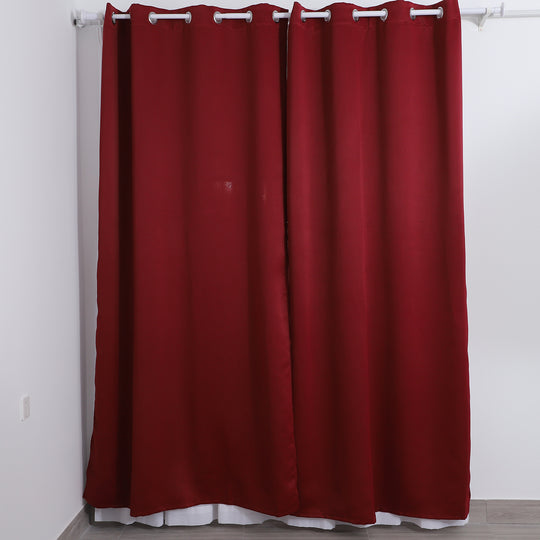 Verdunkelungsvorhang mit 8 Metallringen in 2 Stück/Set ,210gsm Oberseite: 8 Ösen, Größe:132x244cm, blau