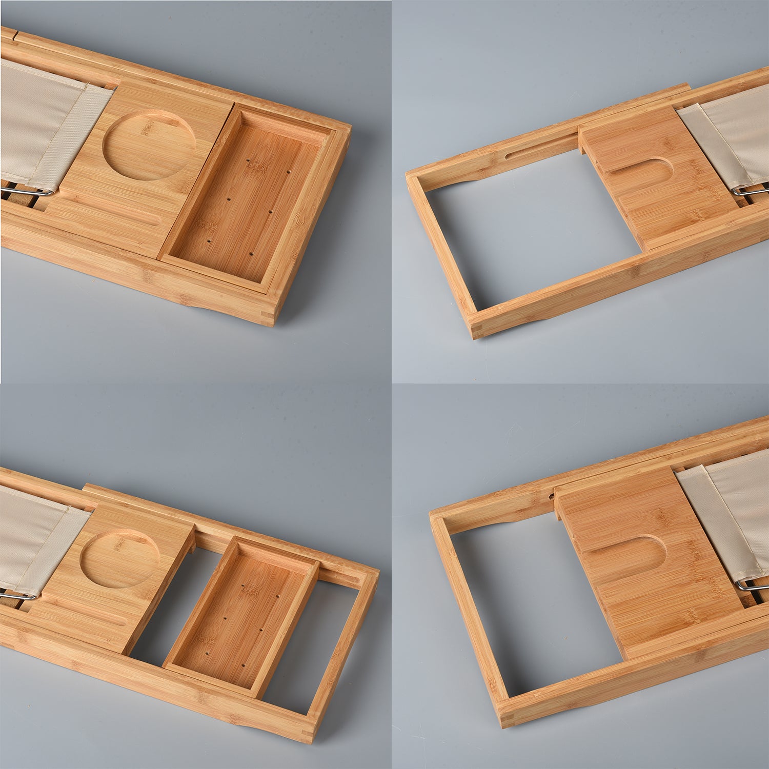 Badewanne Caddy Ablage aus Bambus, Größe 70x22 cm, Braun