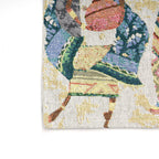 5er Set: Jacquard gewebter Tischläufer und 4 Tischsets, volkstümliches Design