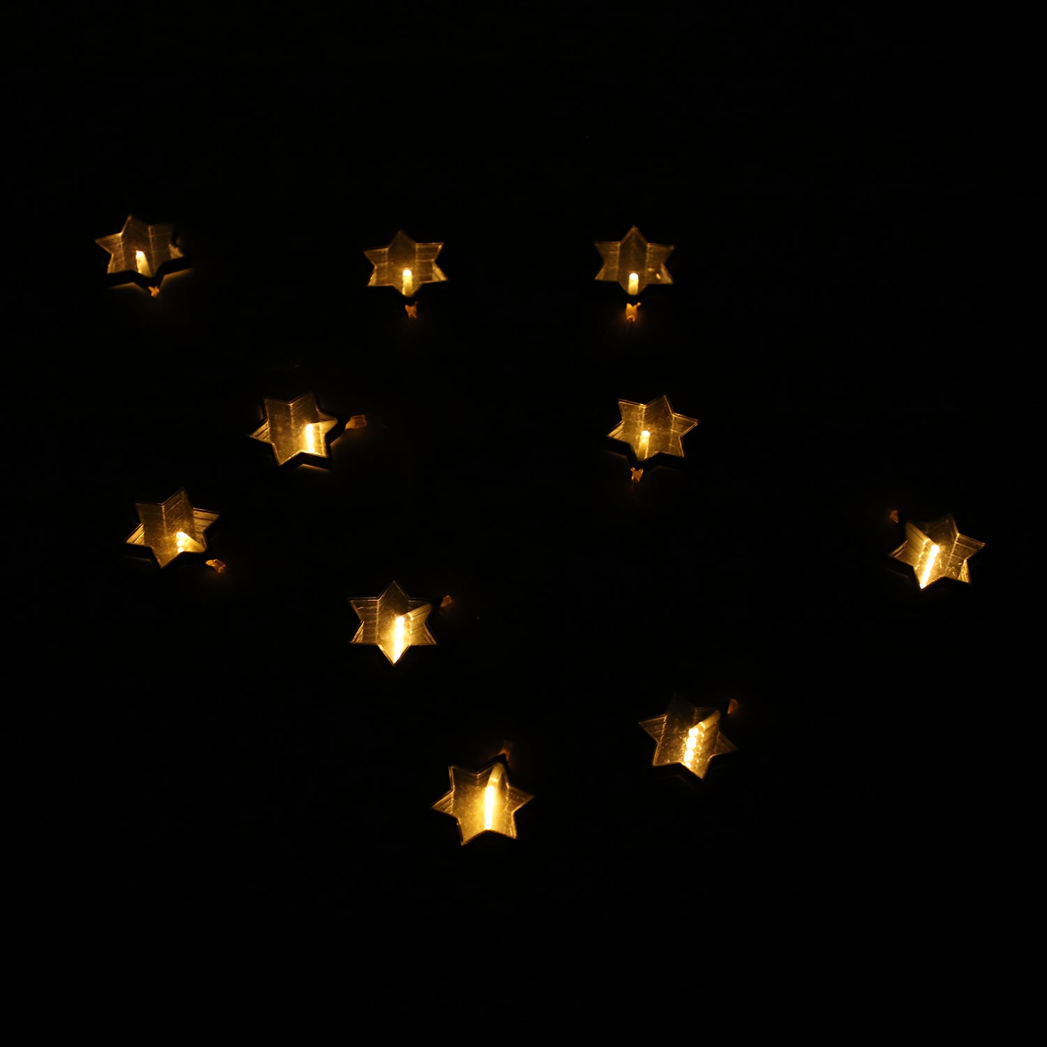 Lichterkette Lichtgirlande Sterne mit 10 warmweißen LEDs Beleuchtung, 3xAA Batterie (nicht inkl.), Größe 135+30 cm