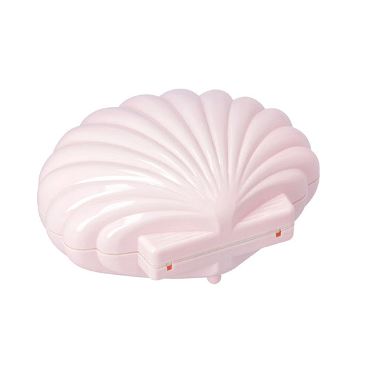 Muschel-Drehorgel mit LED-Licht und tanzender Ballerina, Spiegel, Hellrosa