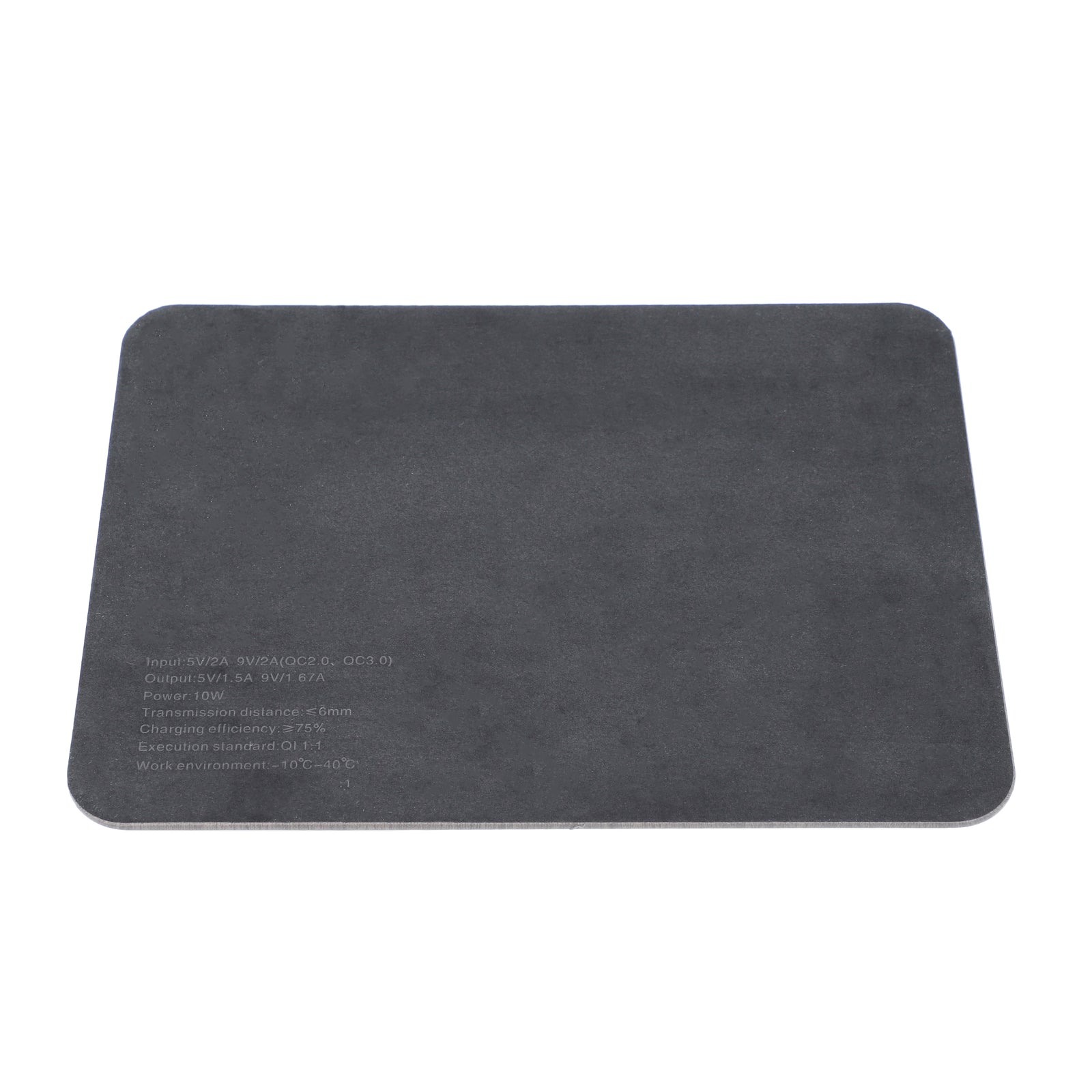 Kabelloses Ladegerät Mauspad, PU Holzmaserung, 30x22 cm, USB-Kabel 100 cm, Schwarz