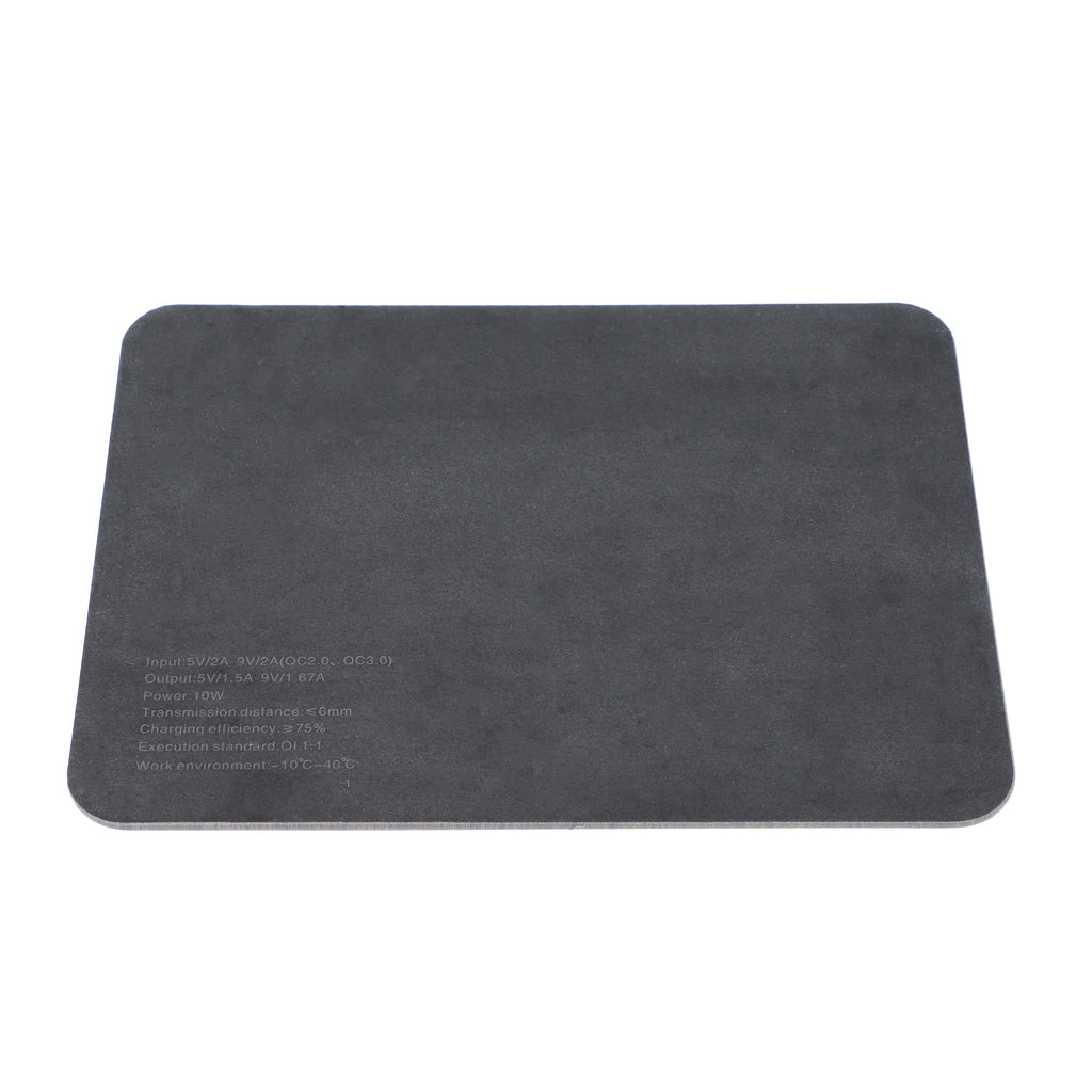 Kabelloses Ladegerät Mauspad, PU Holzmaserung, 30x22 cm, USB-Kabel 100 cm, Schwarz