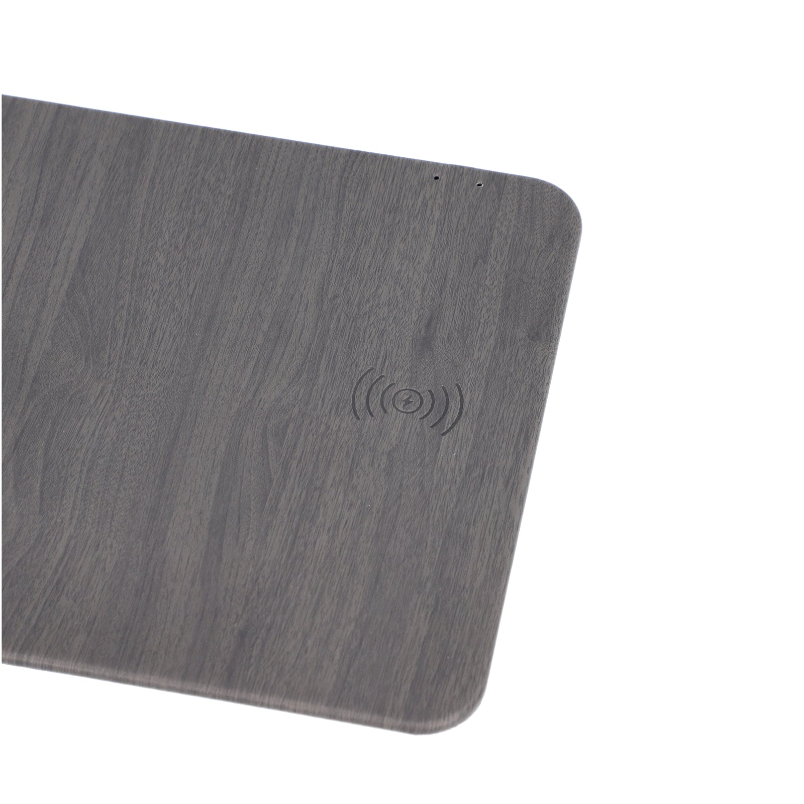 Kabelloses Ladegerät Mauspad, PU Holzmaserung, 30x22 cm, USB-Kabel 100 cm, Schwarz