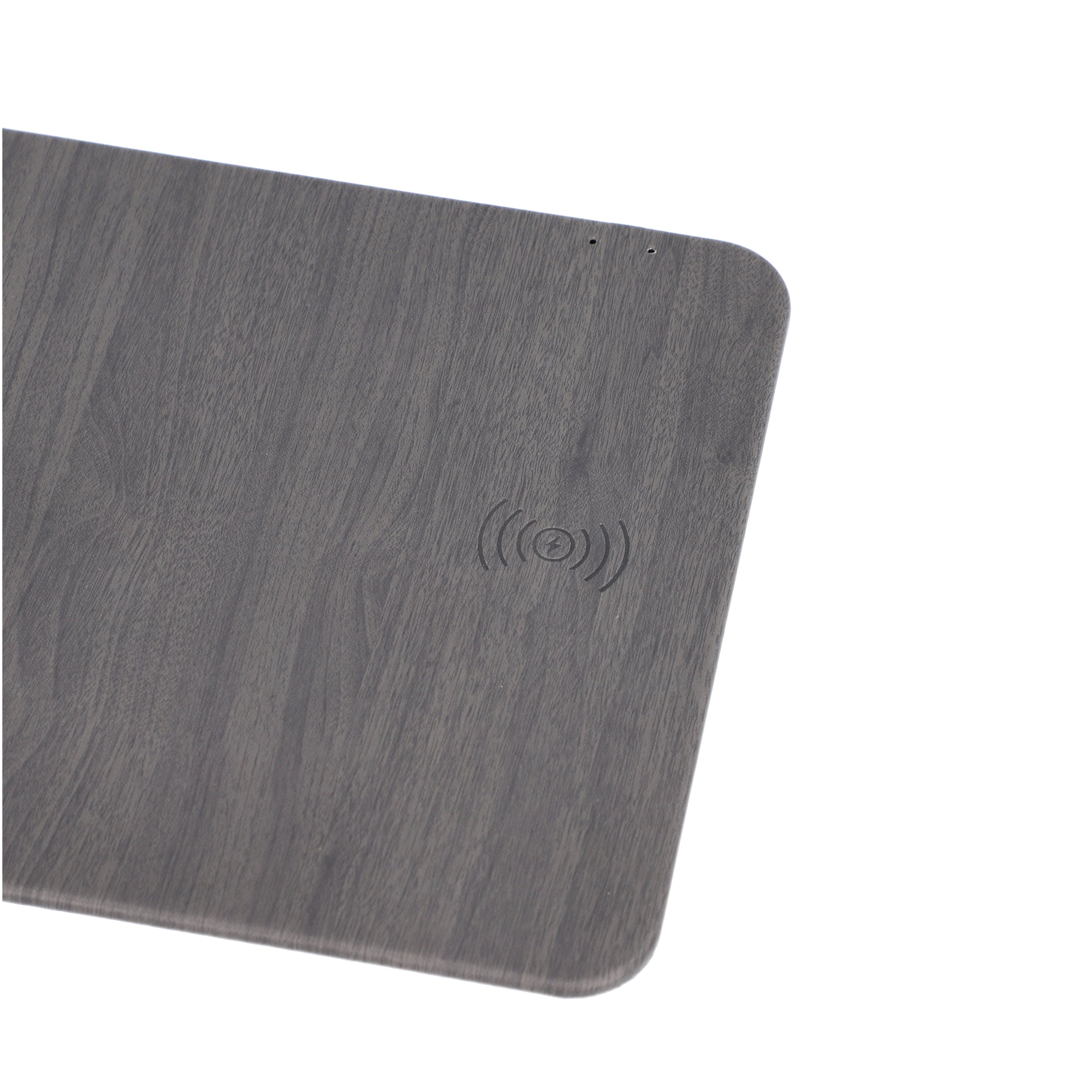 Kabelloses Ladegerät Mauspad, PU Holzmaserung, 30x22 cm, USB-Kabel 100 cm, Schwarz