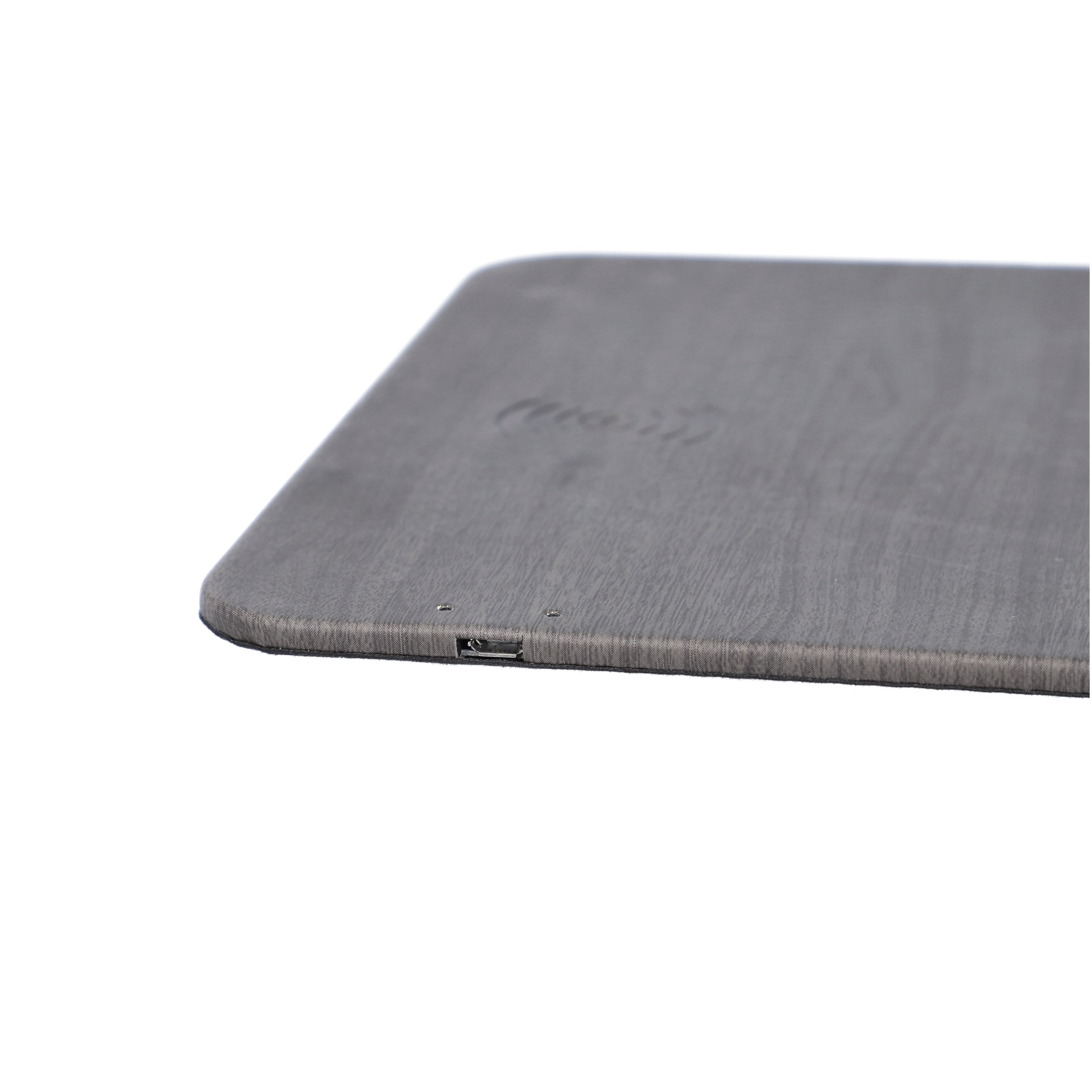 Kabelloses Ladegerät Mauspad, PU Holzmaserung, 30x22 cm, USB-Kabel 100 cm, Schwarz