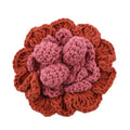 Handgefertigte Brosche mit Häkelarbeit Blumen Design, Orange