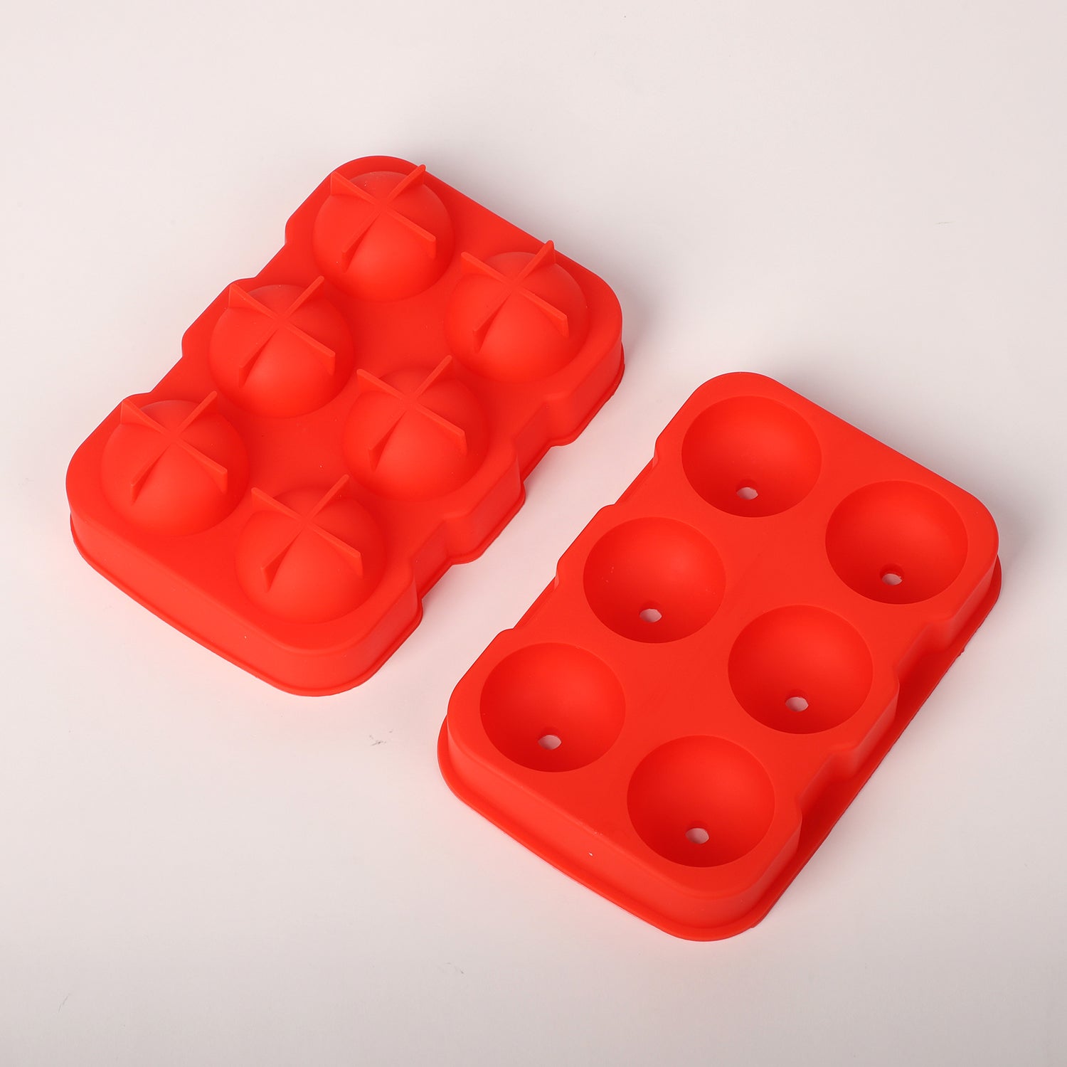 2er-Set Eiswürfelbehälter mit Deckel, Größe 12x17,5x5 cm, Blau und Rot