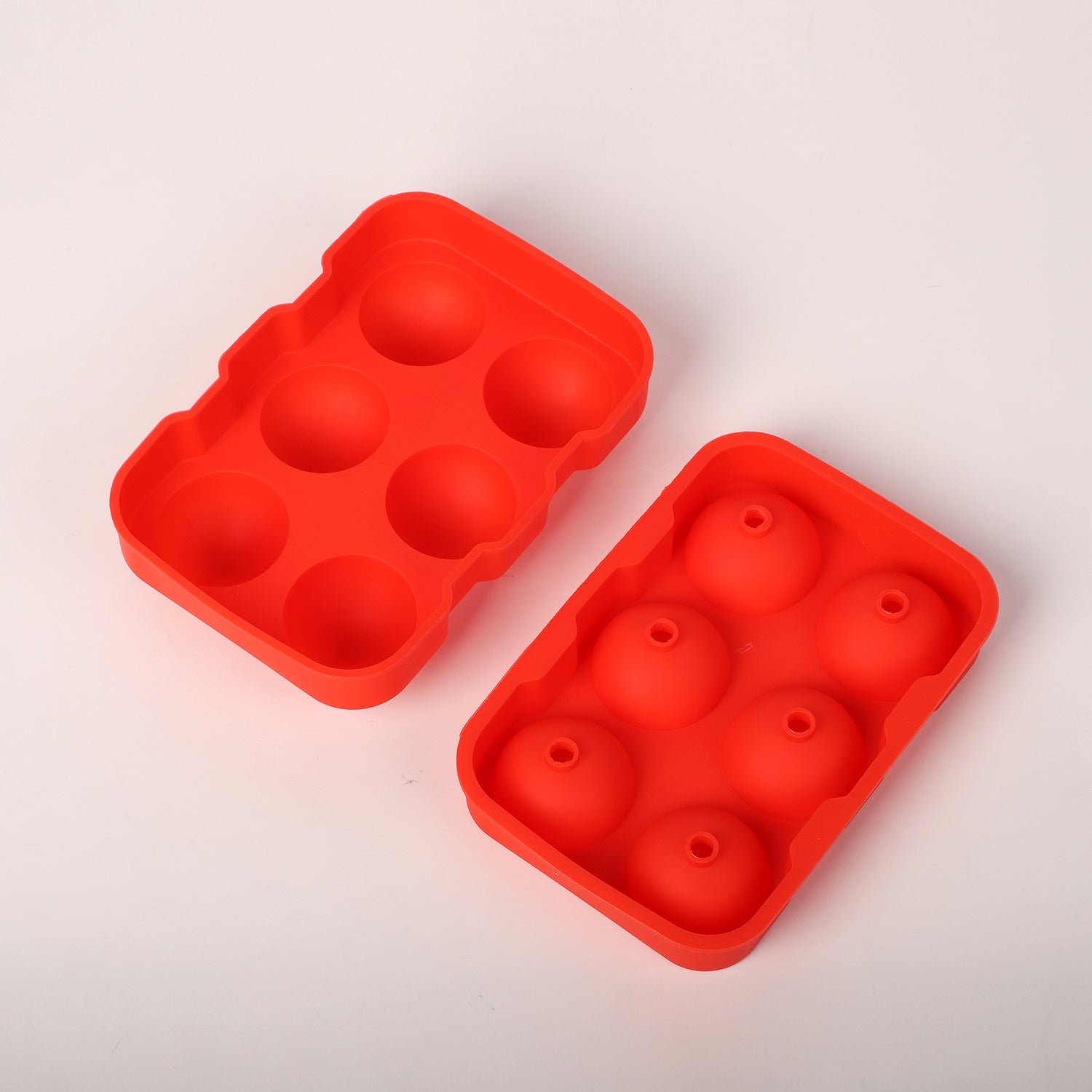 2er-Set Eiswürfelbehälter mit Deckel, Größe 12x17,5x5 cm, Blau und Rot