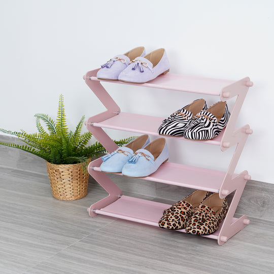 Schuhregal aus Edelstahl und Kunststoff