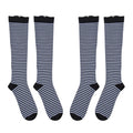 2er-Set Reißverschluss-Socken, 38cm Länge, S/M, Schwarz-Weiß
