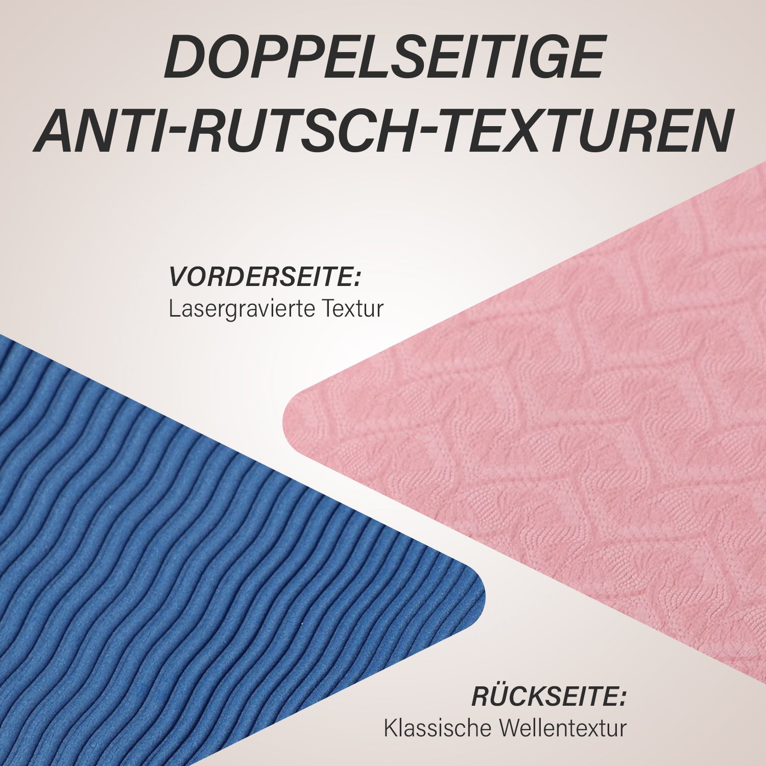 TPE rutschfeste Yogamatte, 183x61 cm, Rosa