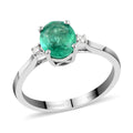 Rhapsody AAAA Kolumbianischer Smaragd, Weißer Diamant Ring 950 Platin (Größe 17.00) ca. 1.40 ct