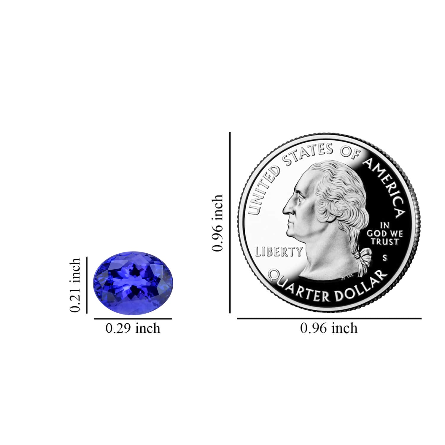 Tanzanite Oval 7.5x5.5 Faceted Cut 4A 1.00 ct