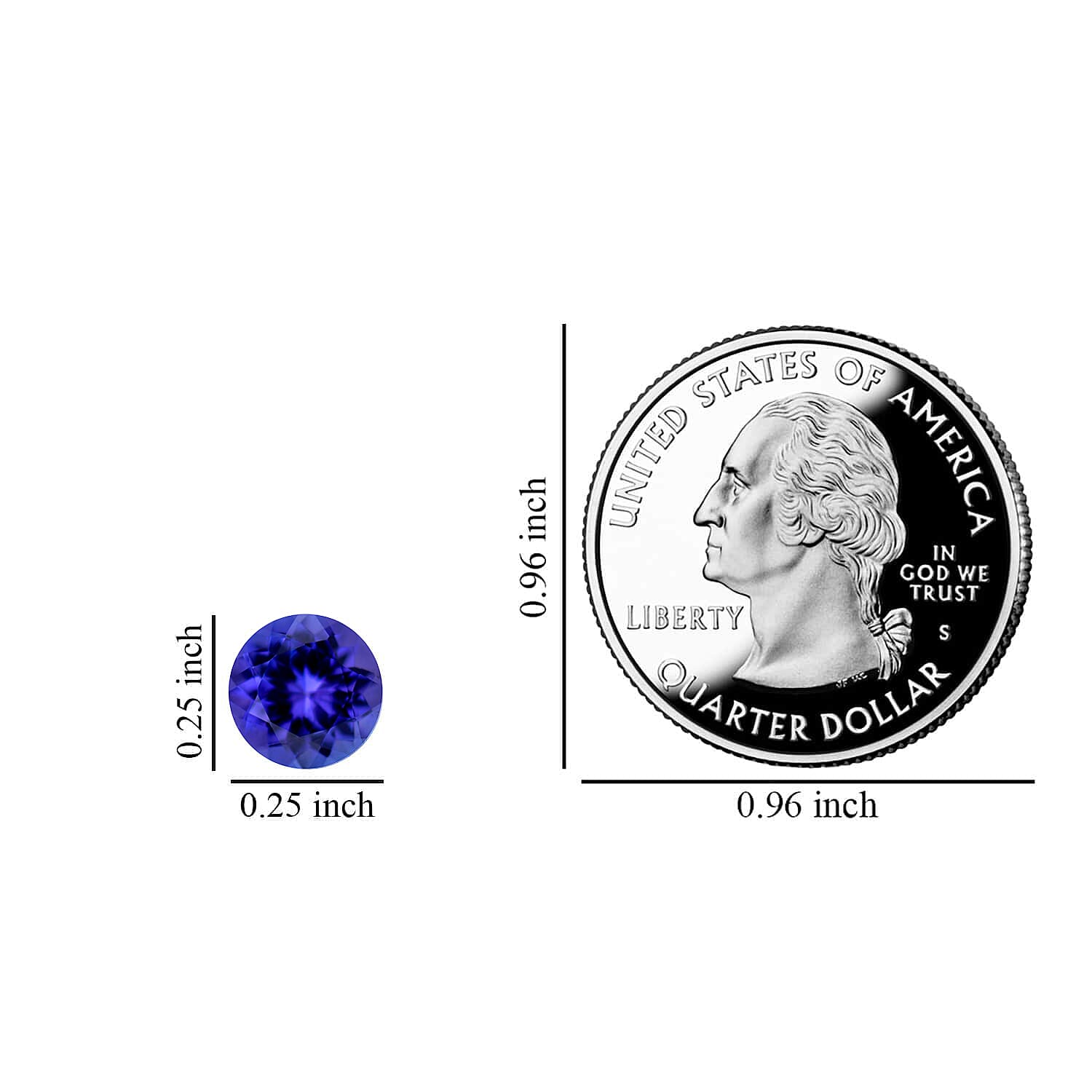 AAAA-Tansanit, zertifiziert und bewertet, Rundschliff 7,5 x 5,5 mm