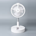 Faltbarer und wiederaufladbarer Ventilator mit LED-Licht und USB-Kabel, Weiß