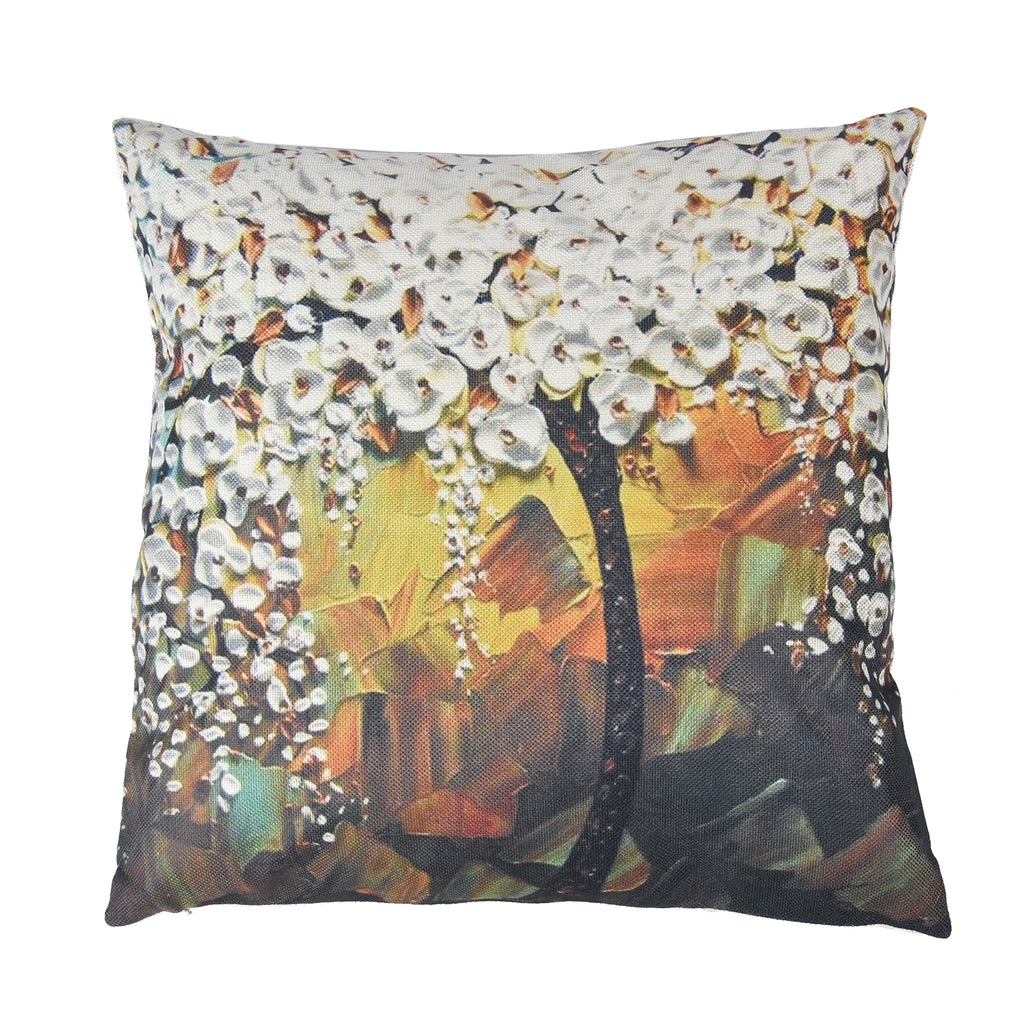 2er-Set bedruckte Kissenbezüge, Größe 45x45 cm, Weiß und Mehrfarbig