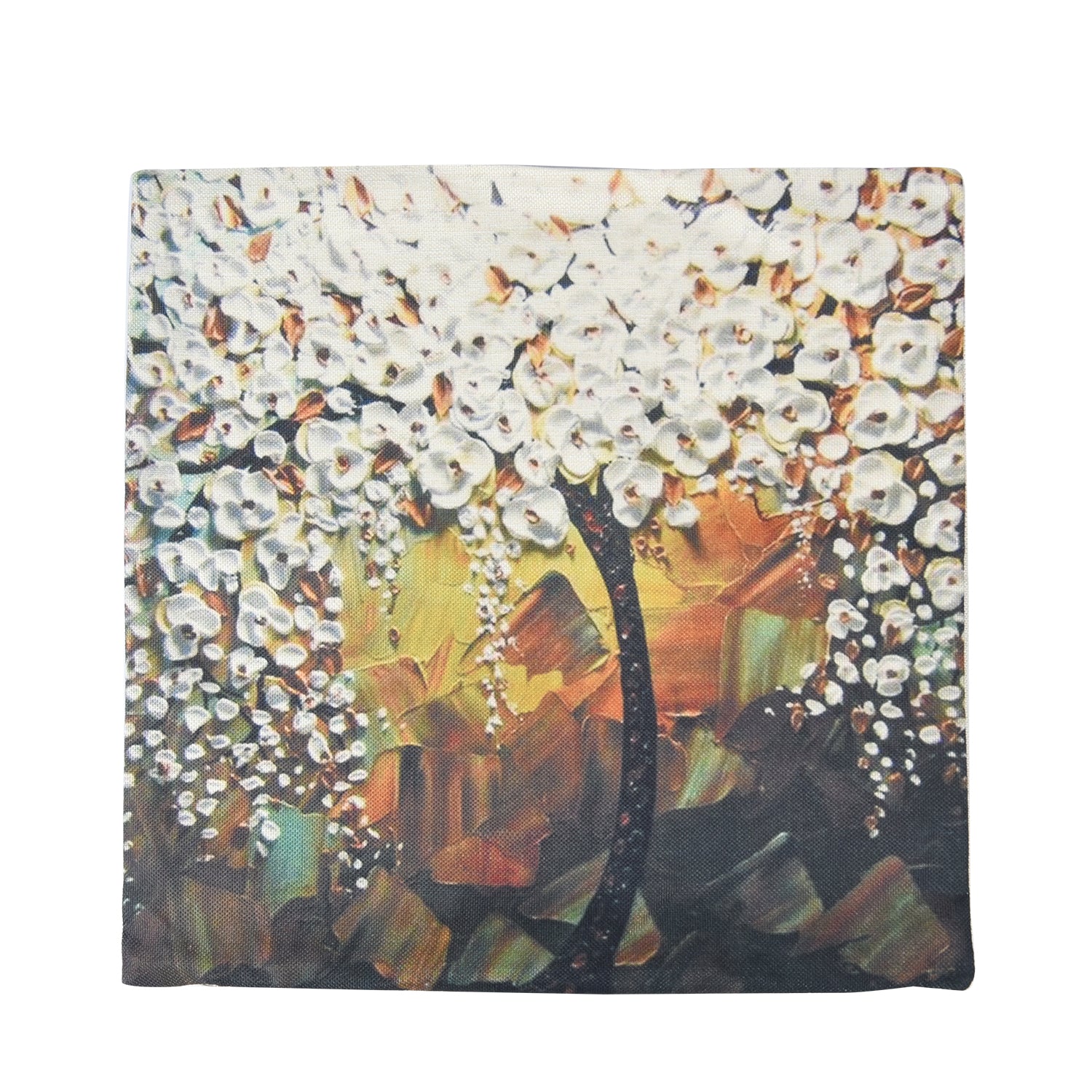 2er-Set bedruckte Kissenbezüge, Größe 45x45 cm, Weiß und Mehrfarbig