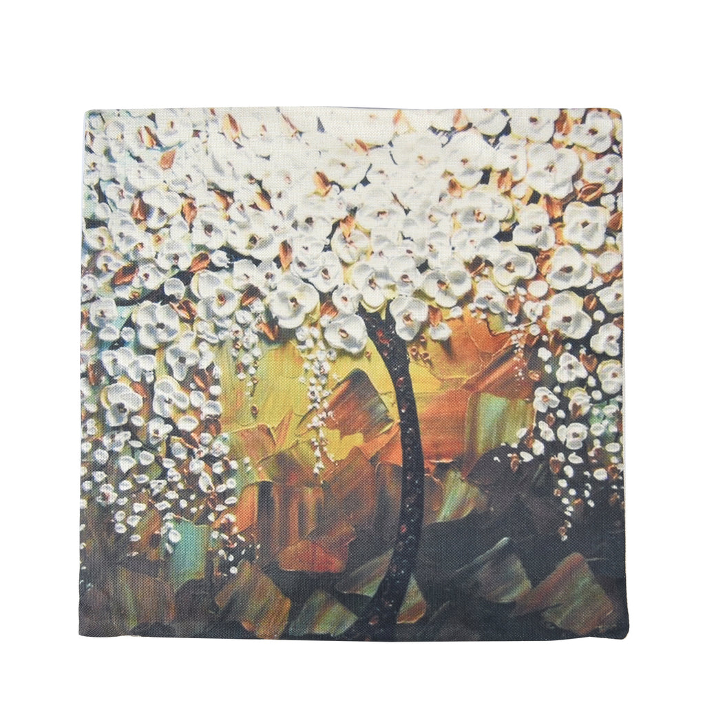 2er-Set bedruckte Kissenbezüge, Größe 45x45 cm, Weiß und Mehrfarbig