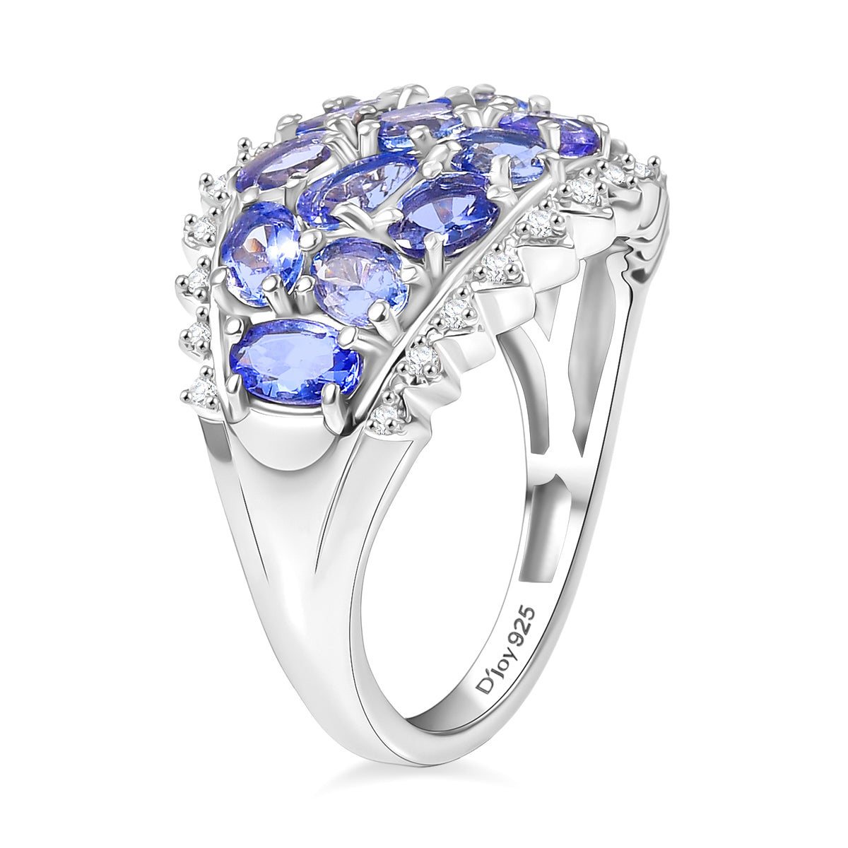 D'Joy Tansanit und Zirkon Ring und Anhänger mit 50cm Kette