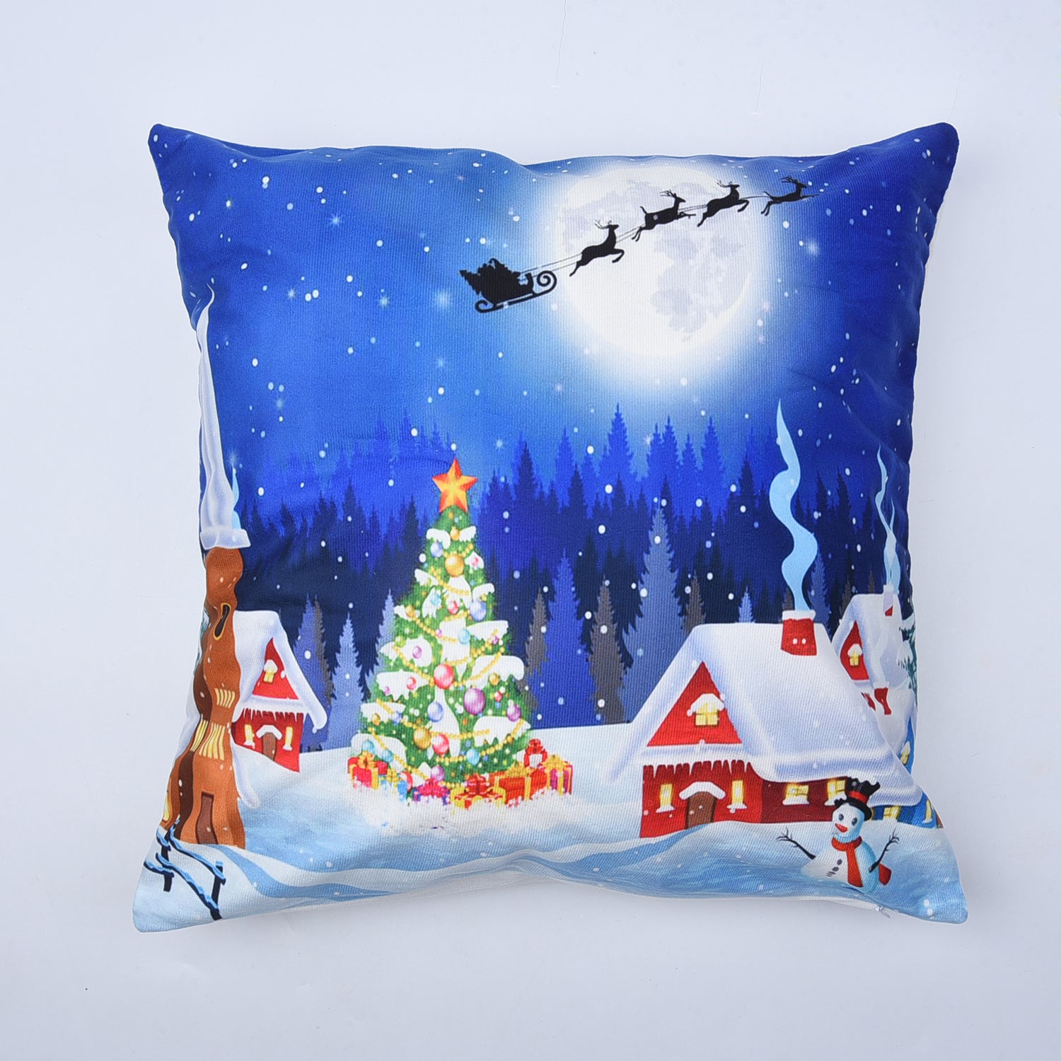 WeihnachtsKissen mit Füllung und LED licht, Größe 45x45 cm, Weinachtsmond