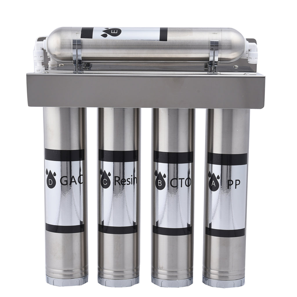 5-stufiger Wasserreiniger mit PP-, CTO-, Harz-, GAC-, UF- und PP-Baumwoll-Filtern