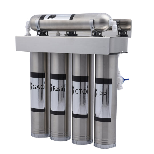 5-stufiger Wasserreiniger mit PP-, CTO-, Harz-, GAC-, UF- und PP-Baumwoll-Filtern