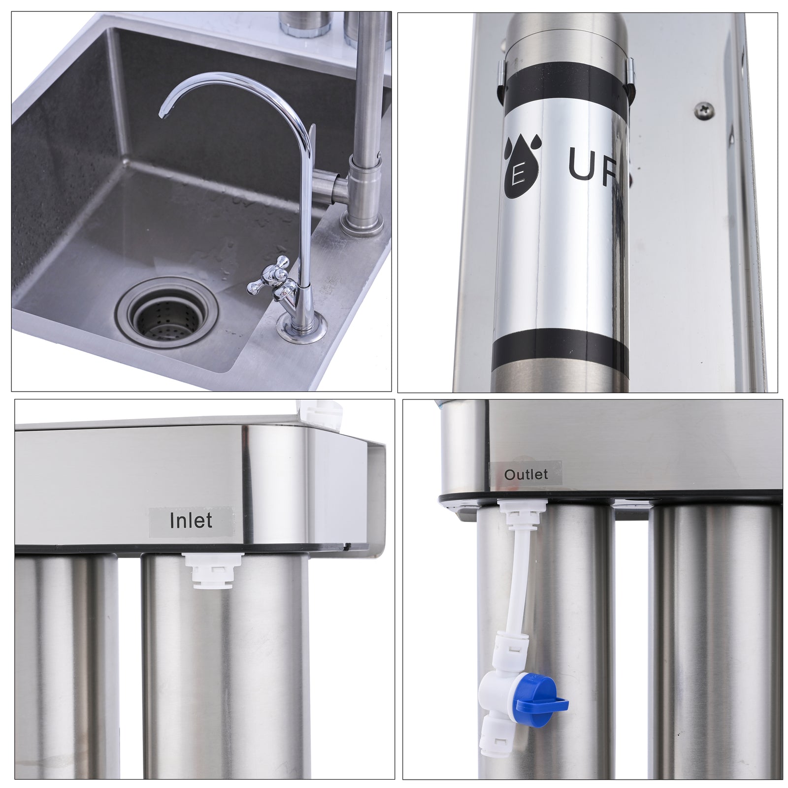 5-stufiger Wasserreiniger mit PP-, CTO-, Harz-, GAC-, UF- und PP-Baumwoll-Filtern