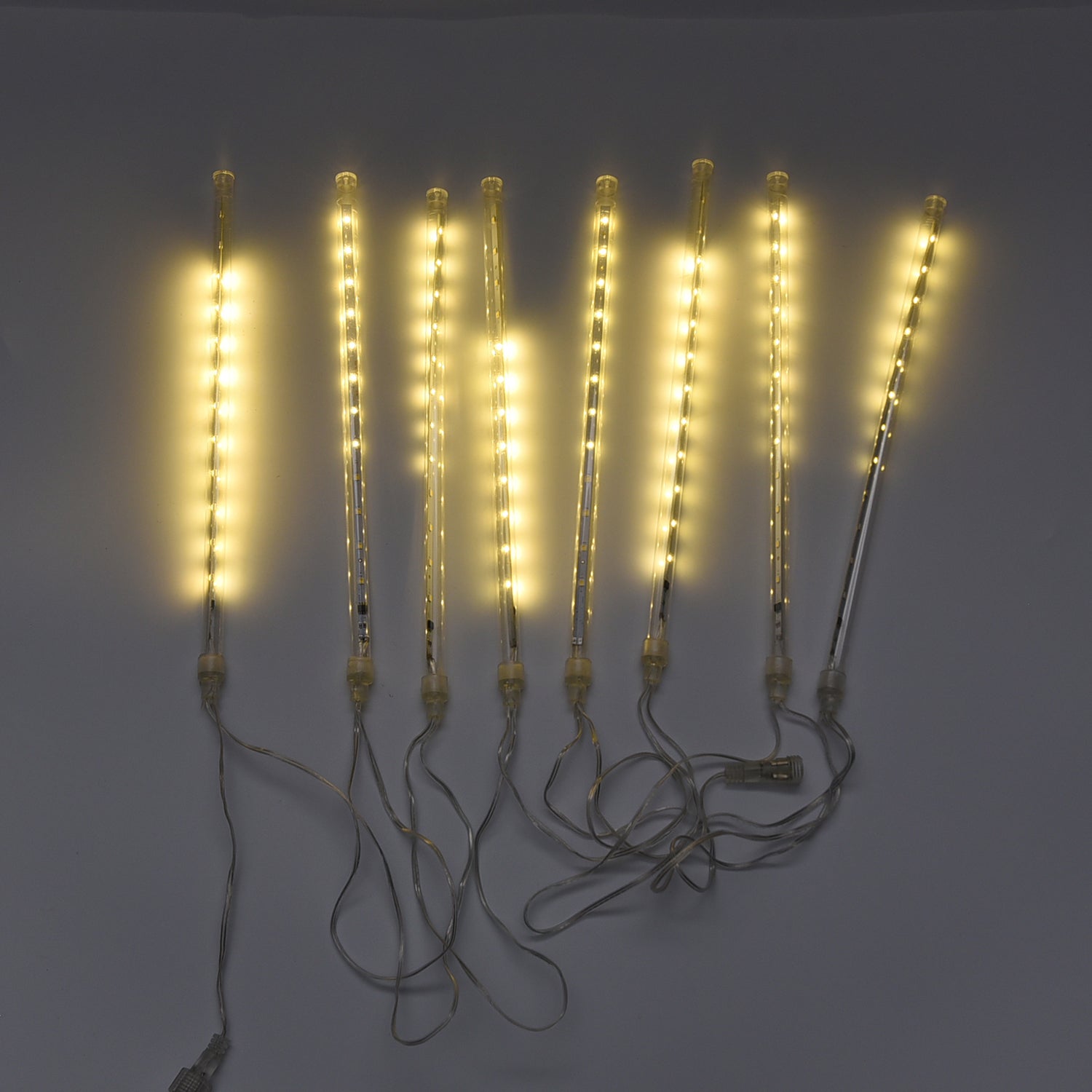 Meteorschauer warmweiße LED Lichterkette, Größe 30x330 cm, Weiß