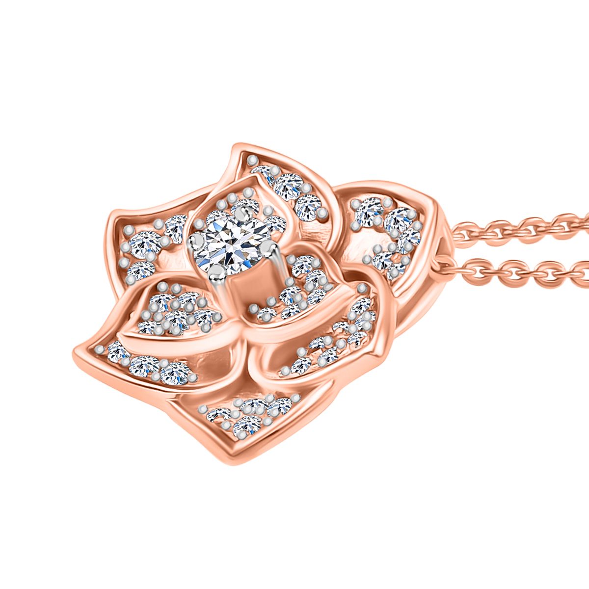 LUXURIANT DIAMOND- SI Labor Diamant Ring und Anhänger mit 45cm Kette