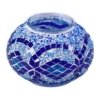 Handgefertigte orientalische Mosaik Glas Tischlampe - Weinkrug Form, Größe 12x38 cm, Blau