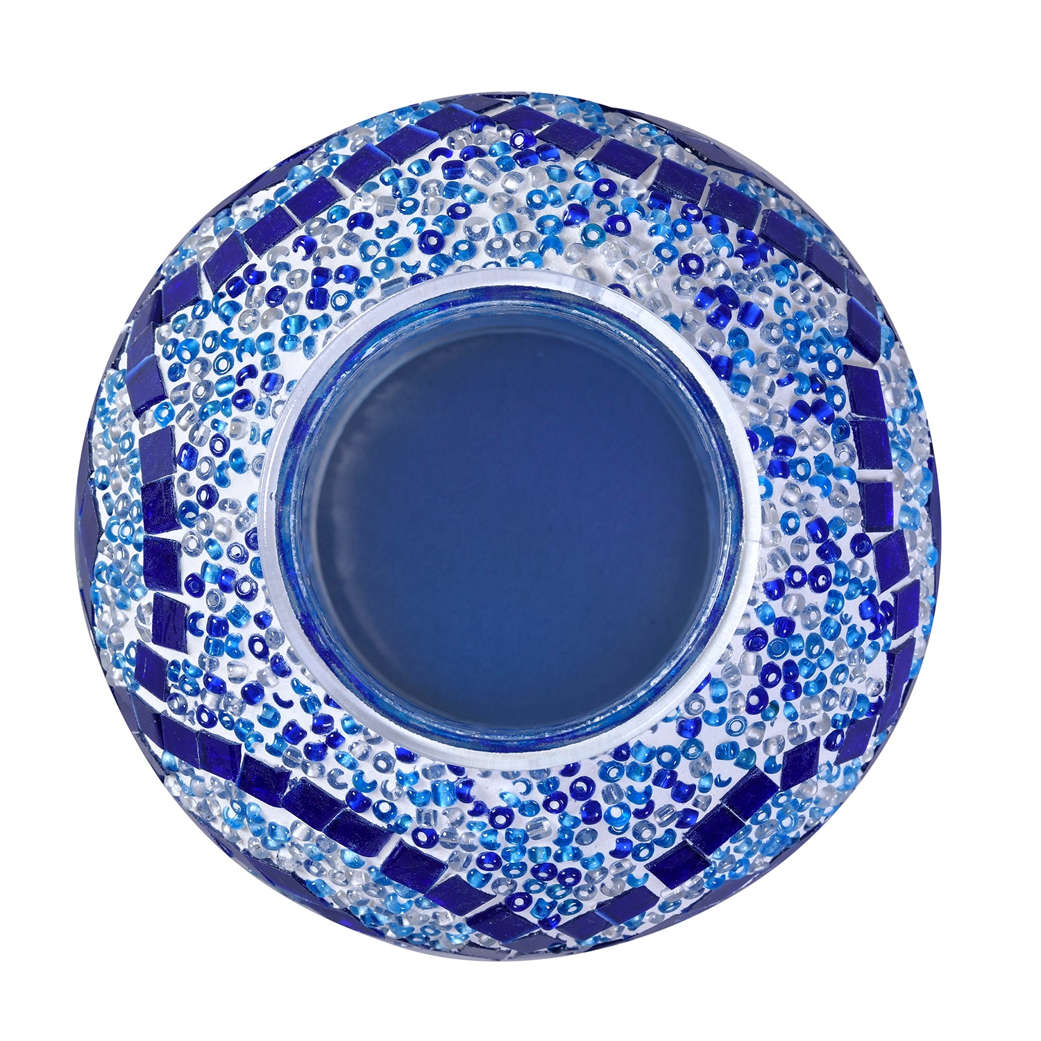 Handgefertigte orientalische Mosaik Glas Tischlampe - Weinkrug Form, Größe 12x38 cm, Blau