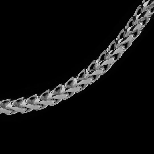 Italienische Franco Halskette ca. 61 cm 925 Silber platiniert ca. 41,31g