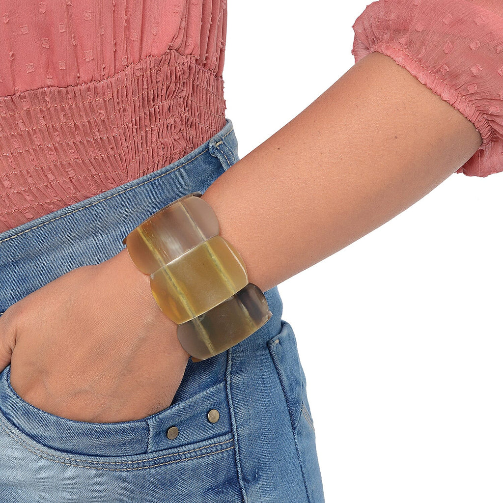 Value Buy 100% Genuine Buffalo Horn Stretch Bracelet