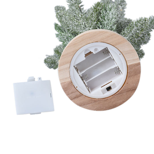 Warmweiße 50 LED Weihnachtsbaum Lampe, Größe 55 cm, 3xAA (nicht inkl.), Grün, Weiß und Braun
