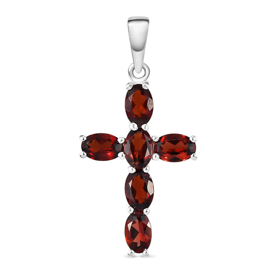 Afrikanischer Amethyst Kreuz Anhänger in 925 Silber - 2,70 ct.