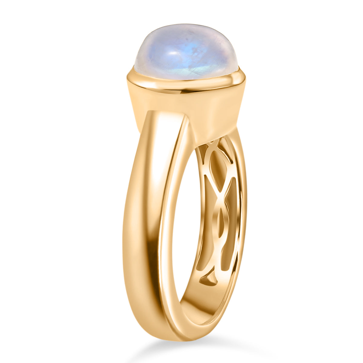 D'Joy AA Regenbogen Mondstein Ring und Ohrringe