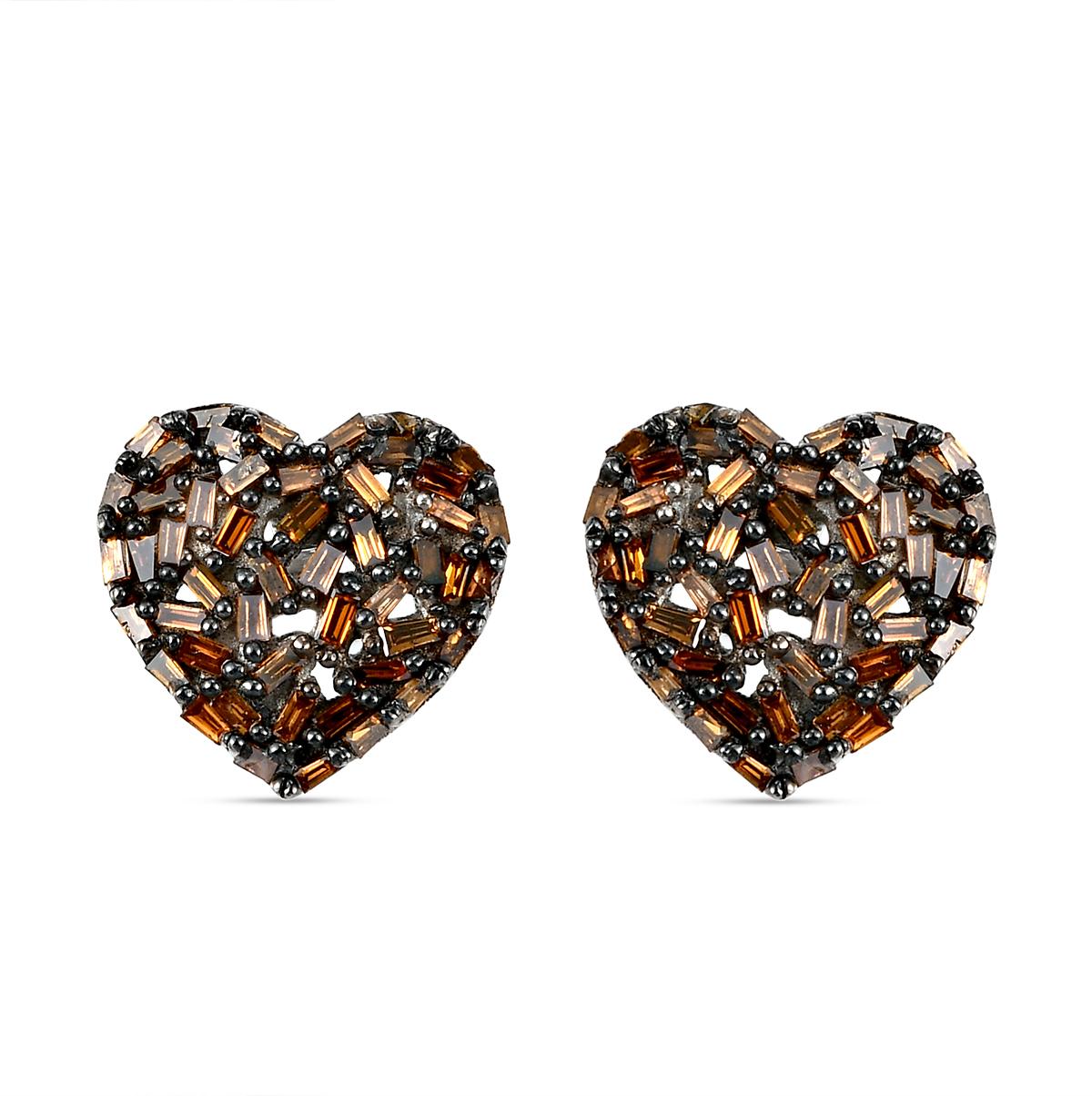 GP Amore-Kollektion - Rote Diamant und blaue Saphir-Ohrringe, 925 Silber platiniert ca. 0,50 ct