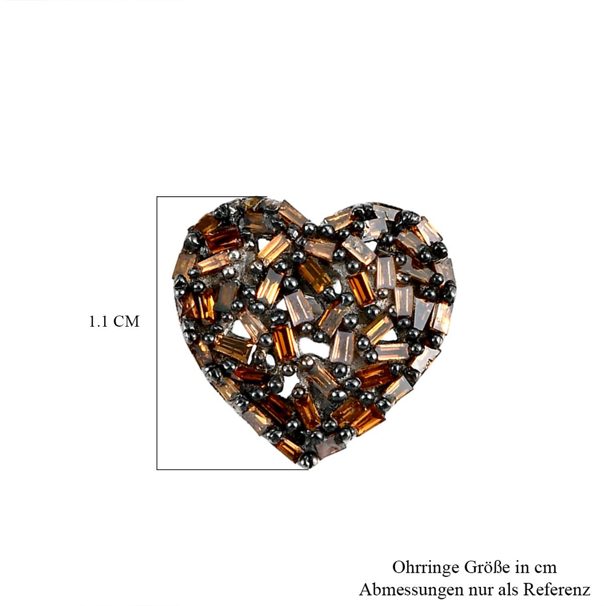 GP Amore-Kollektion - Rote Diamant und blaue Saphir-Ohrringe, 925 Silber platiniert ca. 0,50 ct