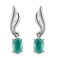 Grandidierit-Ohrringe, 925 Silber platiniert ca. 0,89 ct
