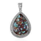 Mehrfarbiger Edelstein-Anhänger, Edelstahl ca. 12.00 ct