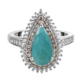 Grandidierit und natürlicher Champagner Zirkon-Ring, 925 Silber platiniert (Größe 19.00) ca. 2,73 ct