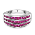Premium thailändischer Rubin-Ring, 925 Silber platiniert (Größe 21.00) ca. 1.97 ct