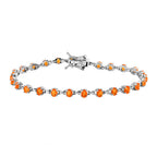 Salamanca Feueropal Armband, ca. 19 cm, 925 Silber platiniert ca. 2.85 ct