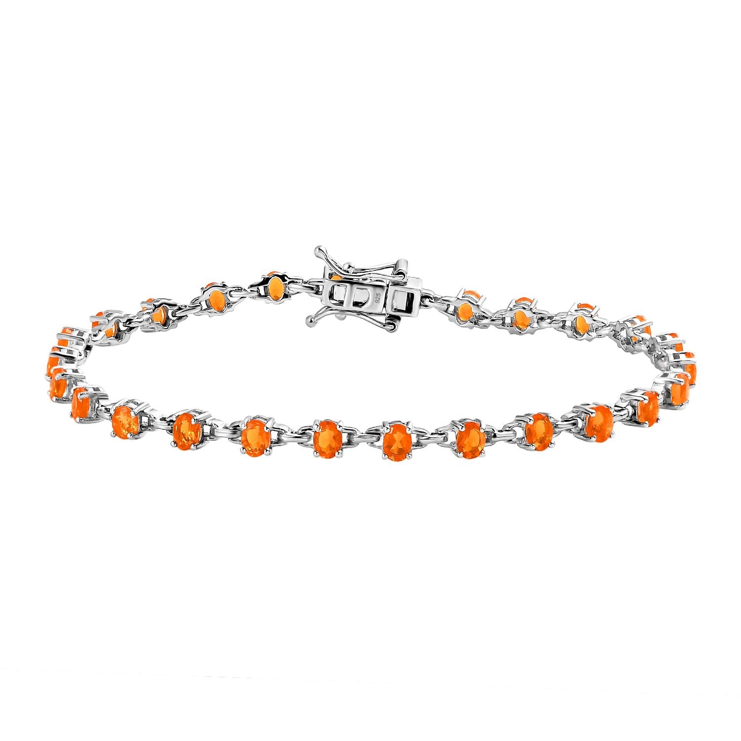 Salamanca Feueropal Armband, ca. 19 cm, 925 Silber platiniert ca. 2.85 ct