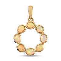 Natürlicher, äthiopischer Opal-Anhänger, 925 Silber vergoldet ca. 0,88 ct